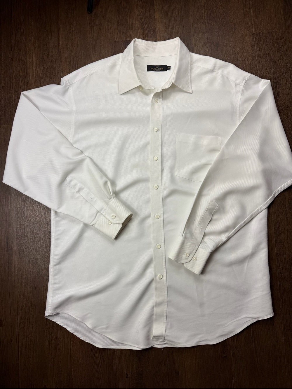 Bugatchi Men's White Long-Sleeve Dress Shirt